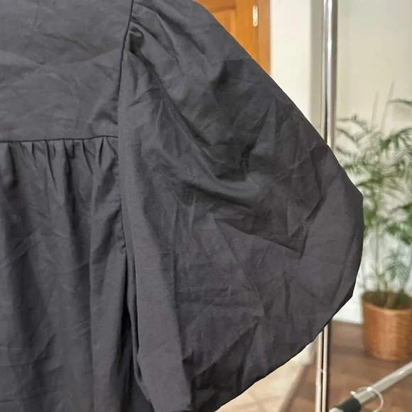 GAME DAY Black Dress w Football Sequins and Puffy Sleeves Size XL - Picture 5 of 9